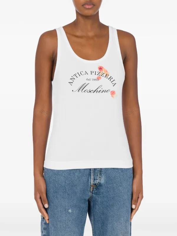 Moschino Slogan-print Vest in White