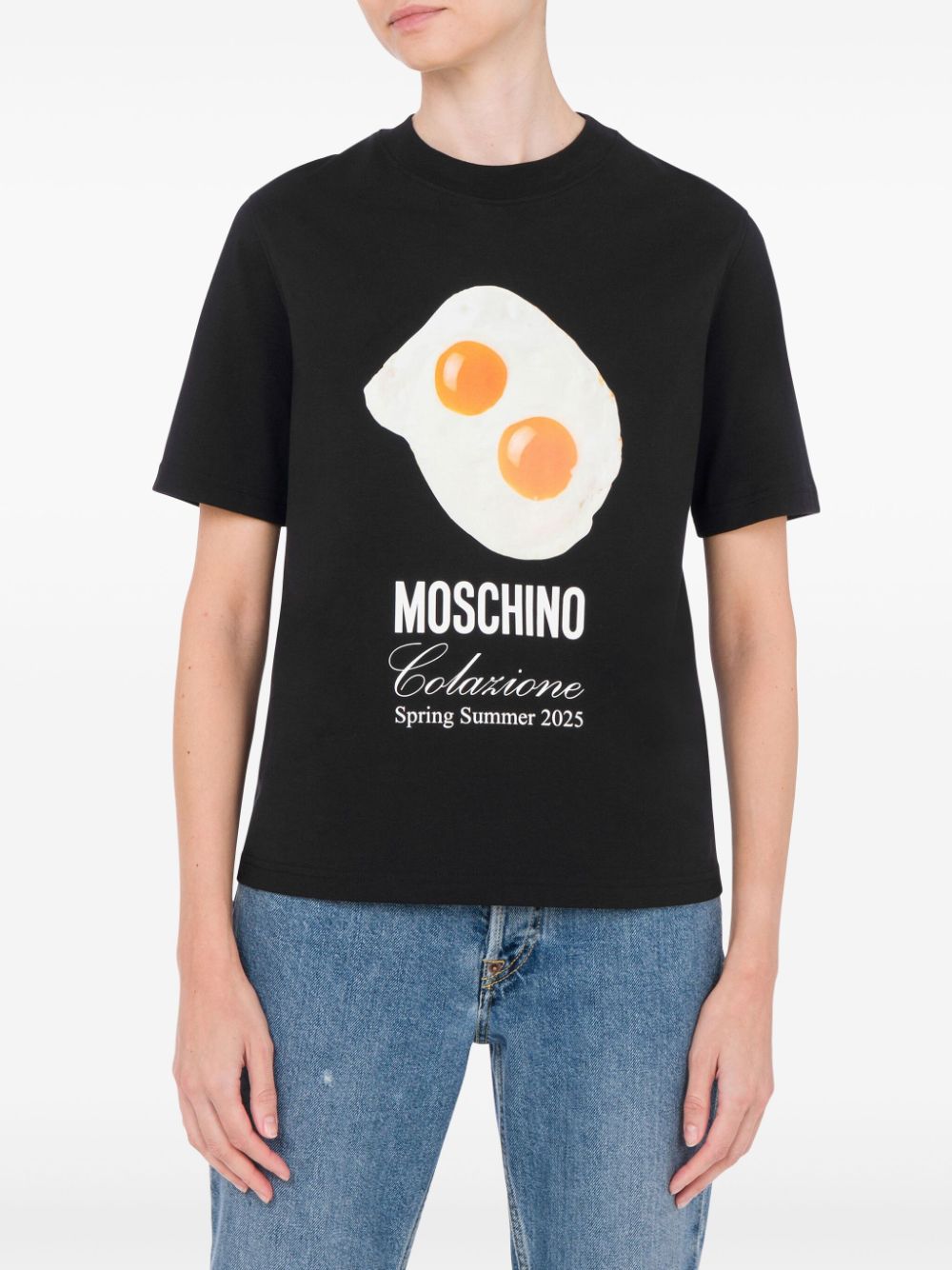 Moschino T-shirt met grafische print - Zwart