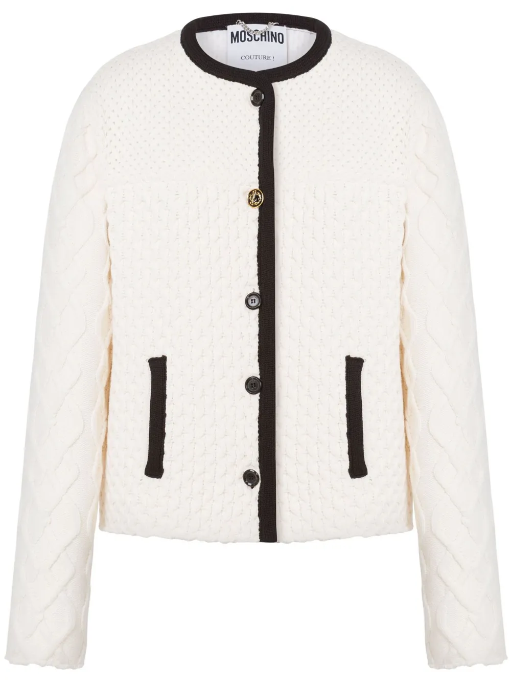 Image 1 of Moschino contrasting-trim jacket