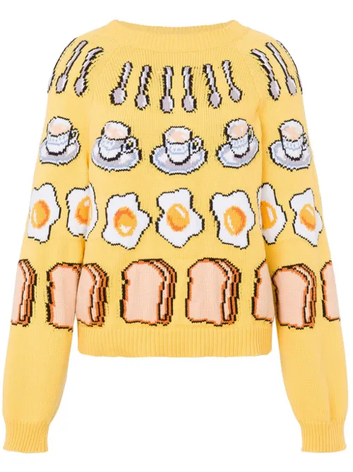 Pull à motif jacquard - Moschino - Modalova