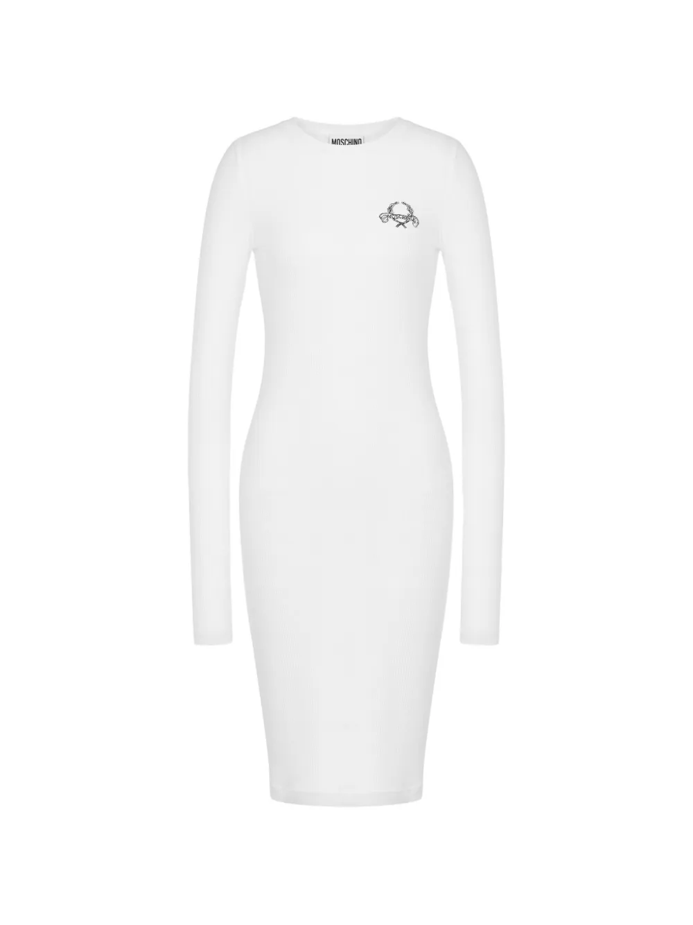 Moschino Mini-jurk met logoprint Wit