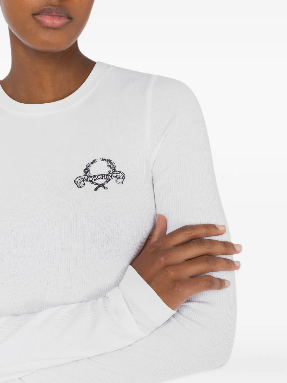 Moschino Mini-jurk met logoprint Wit