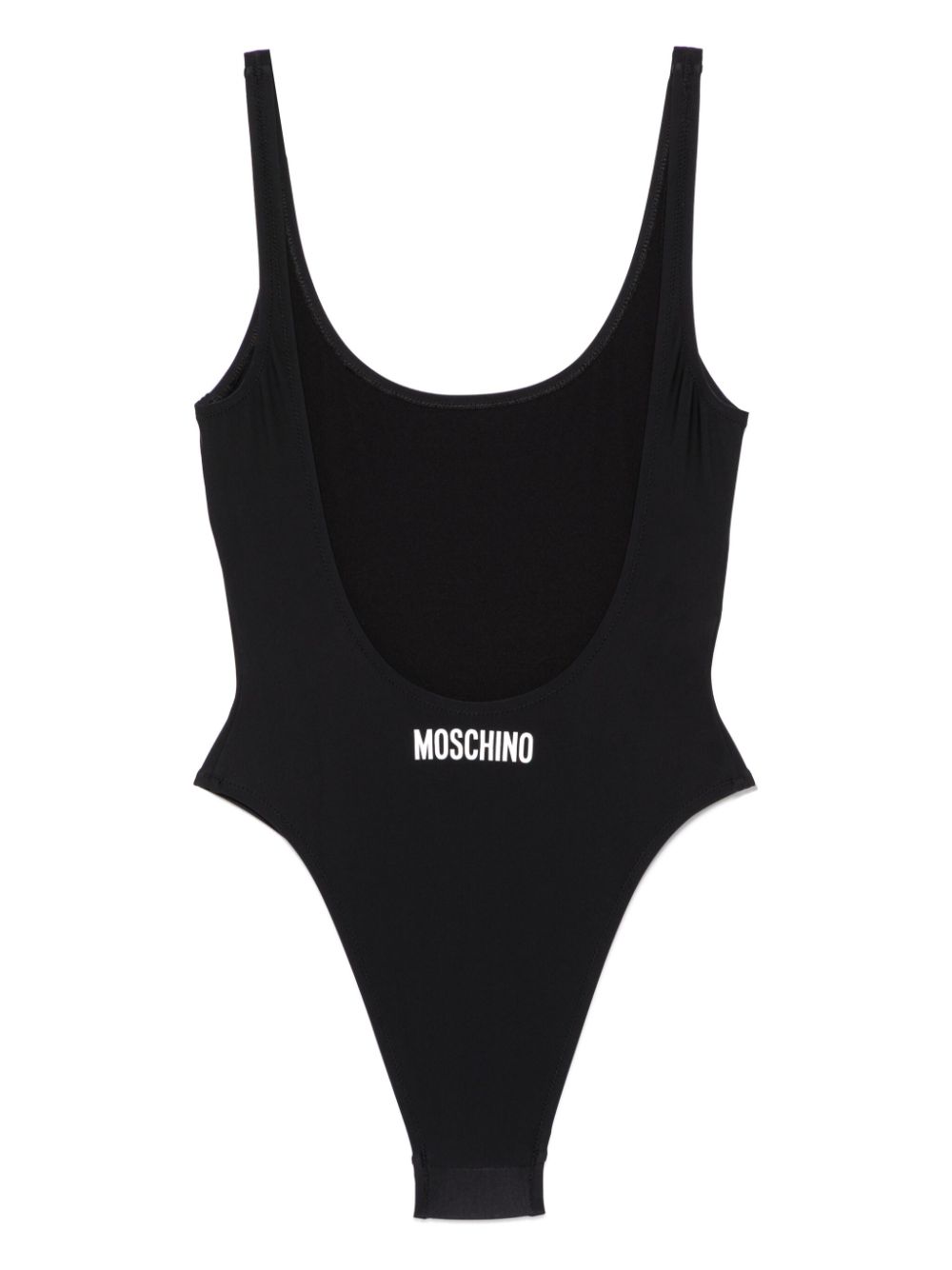 Moschino logo-print swimsuit - Zwart