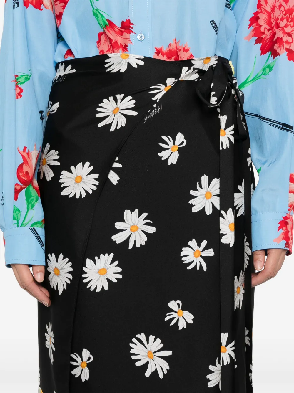 Shop Moschino Colour-block Maxi Skirt In Black