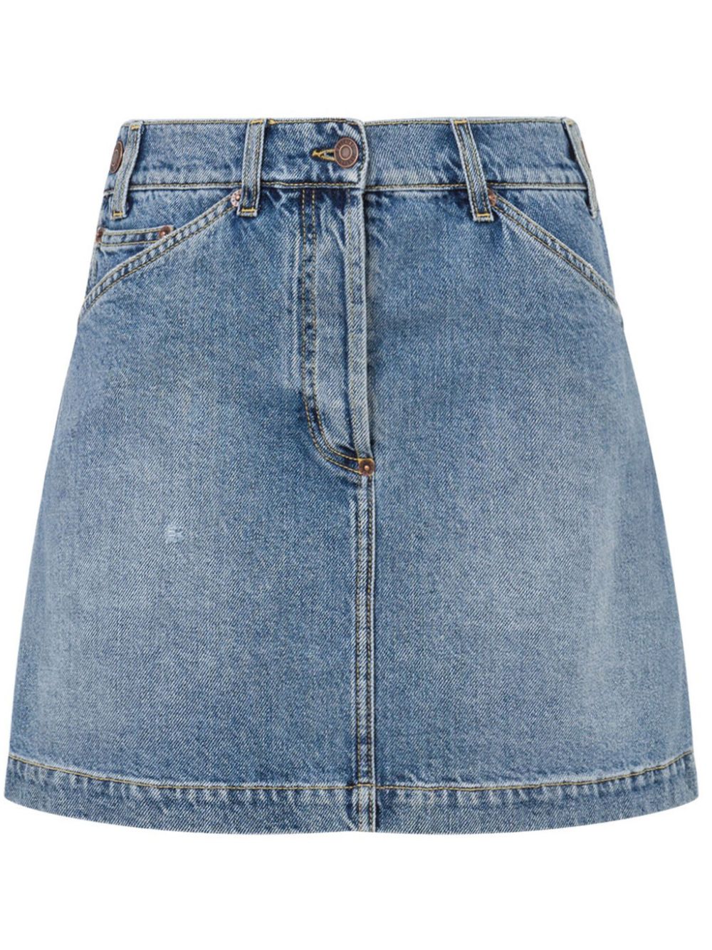 denim mini skirt