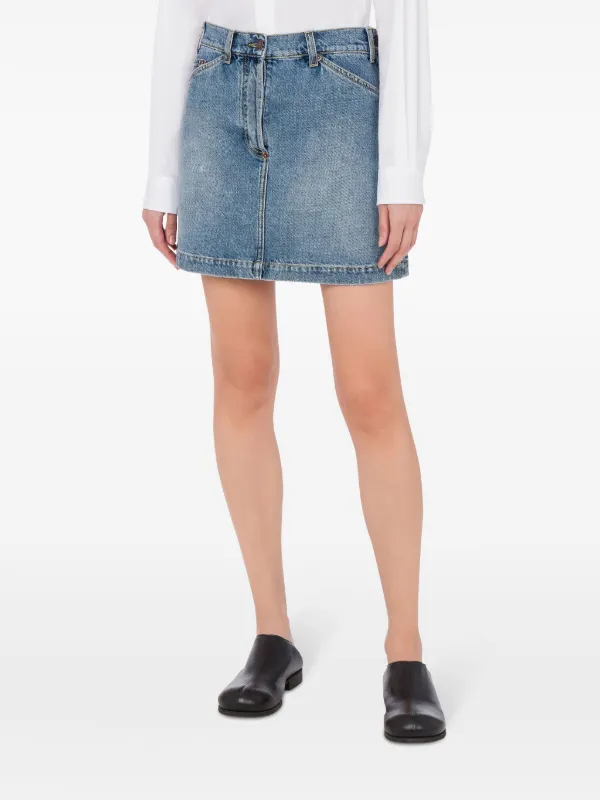 【関税&送料込】Moschino Denim Skirt MOSCHINO JEANS Panelled Denim Mini Skirt | Blue | FARFETCH