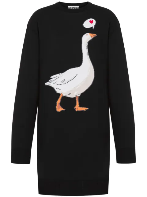 Moschino Mini-jurk met ganzenpatroon