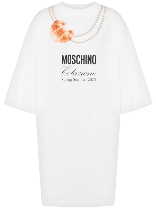 【MOSCHINO】ロゴプリント ミニドレス Moschino ロゴプリント ミニドレス | ホワイト | FARFETCH JP