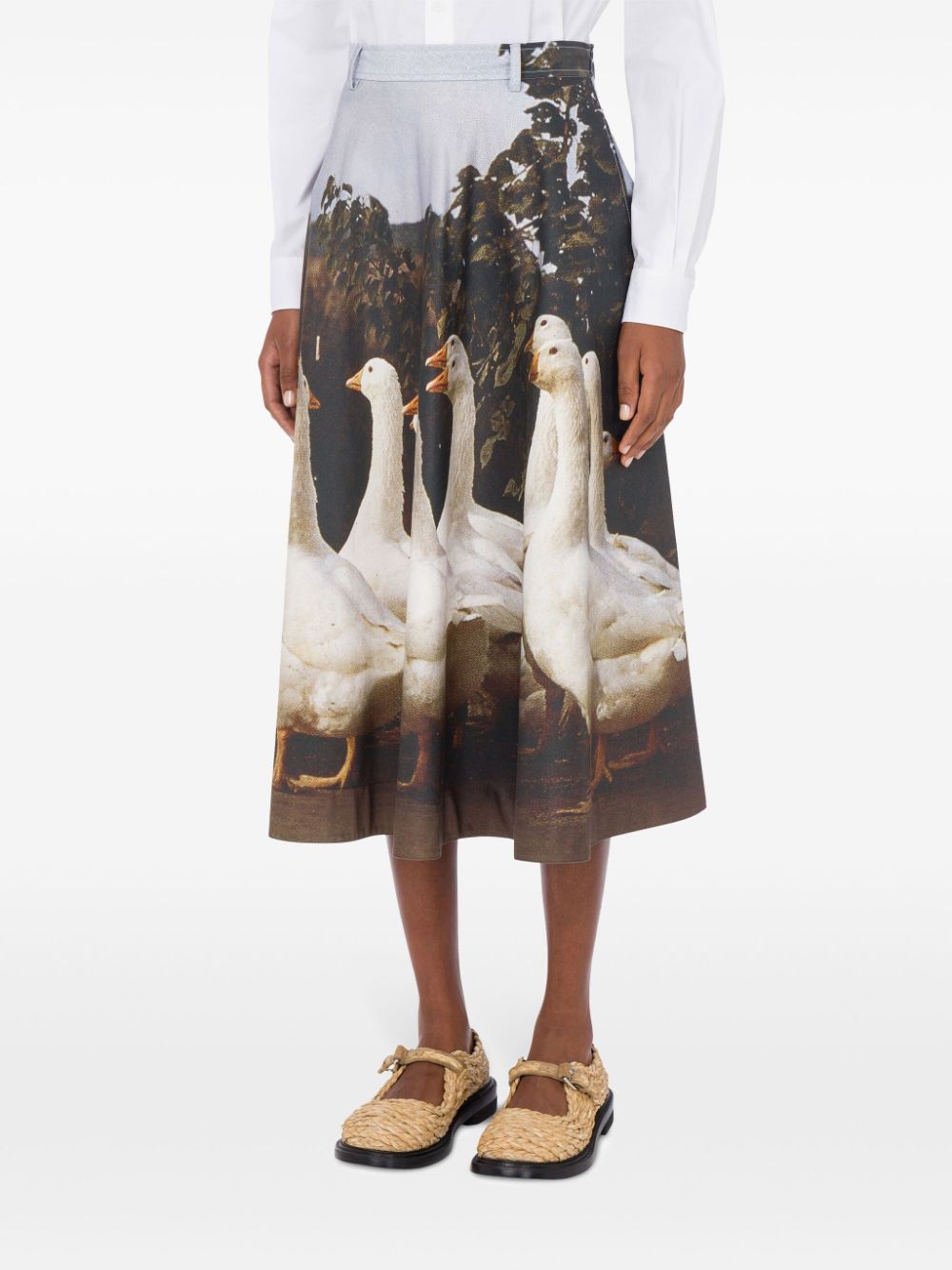 Moschino Midi-rok met print - Grijs