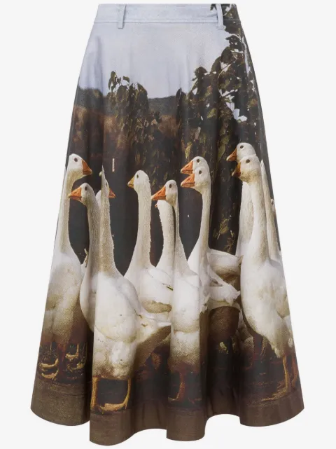 Moschino graphic-print midi skirt 