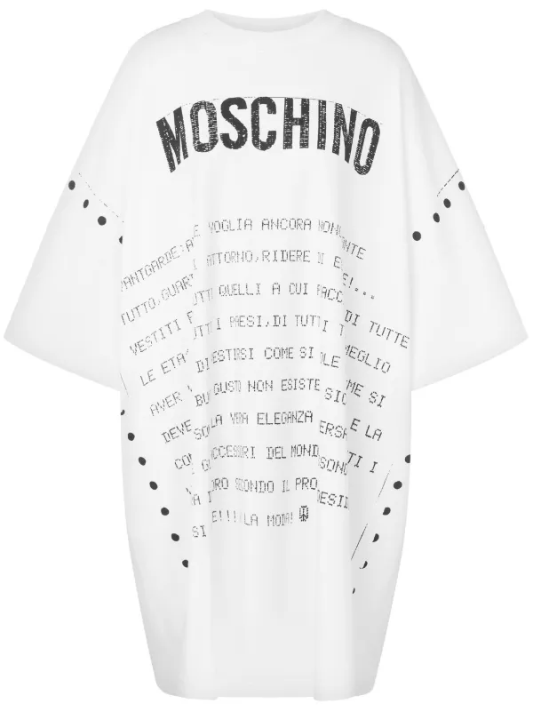 【MOSCHINO】ロゴプリント ミニドレス Moschino ロゴプリント ミニドレス | ホワイト | FARFETCH JP