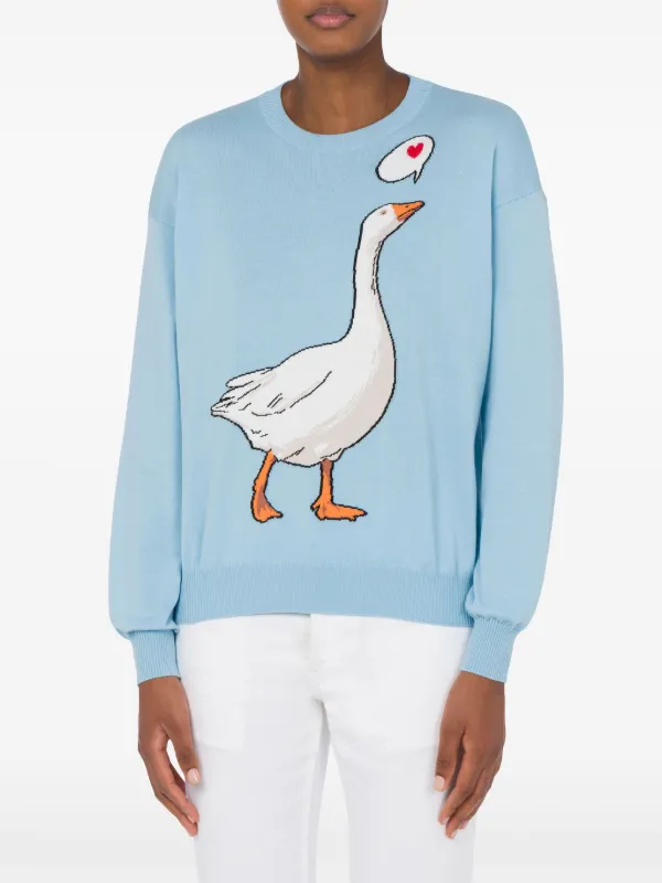 【MOSCHINO】goose embroidered t-shirt（関税込み） Moschino Goose Embroidered Crewneck T-Shirt – Cettire