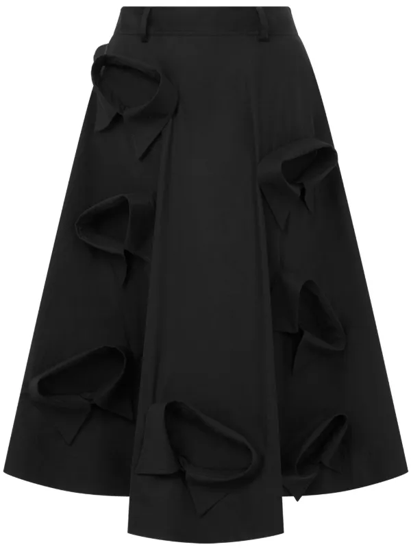Moschino Collar-appliqué Midi Skirt in Black
