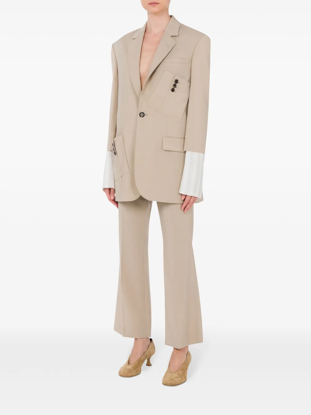 Moschino virgin wool blazer - Neutrals