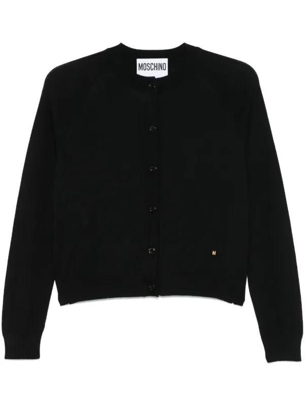 Moschino Crew-neck Cardigan in Black