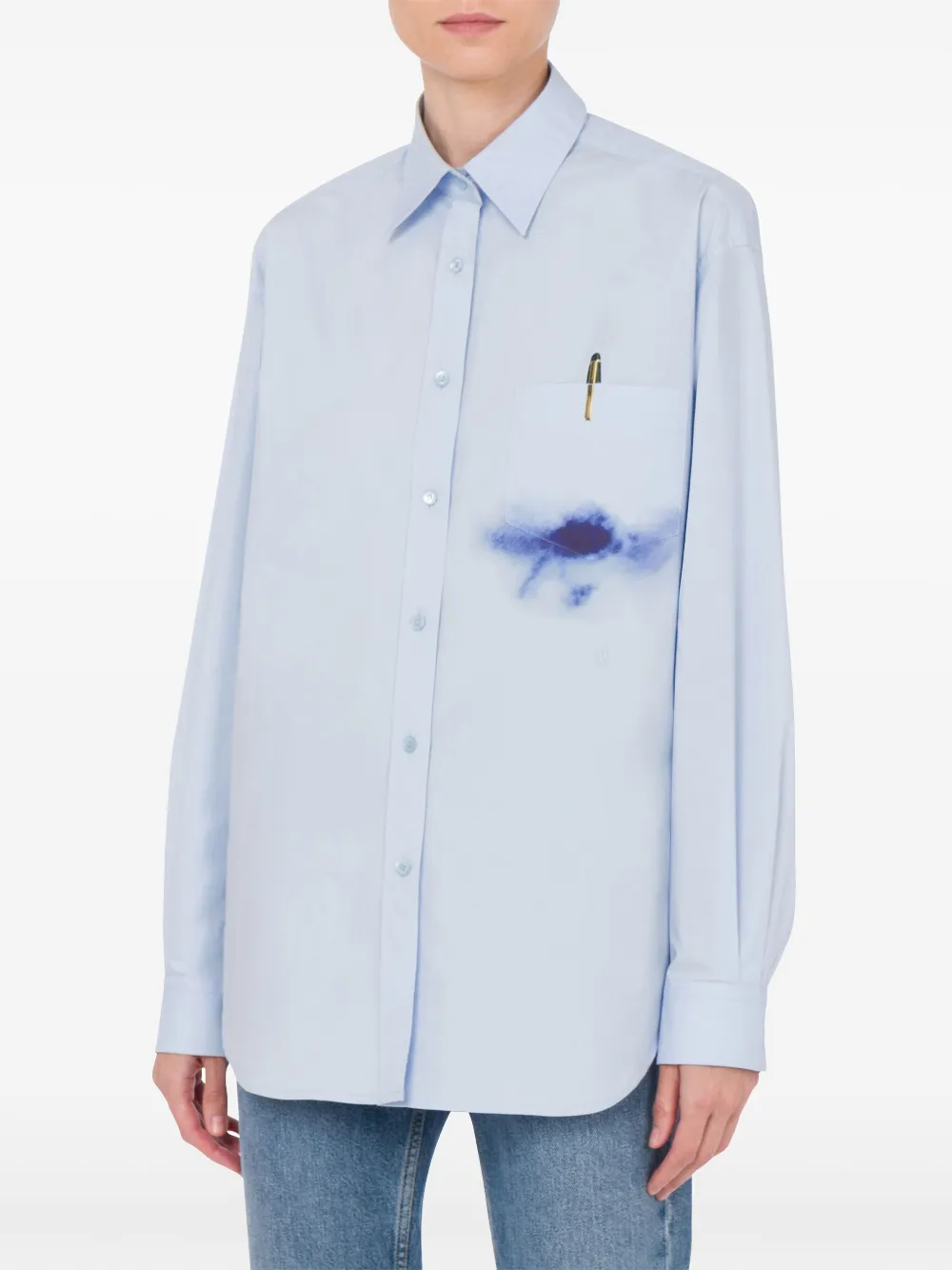 Moschino pen blotch-print shirt - Blauw