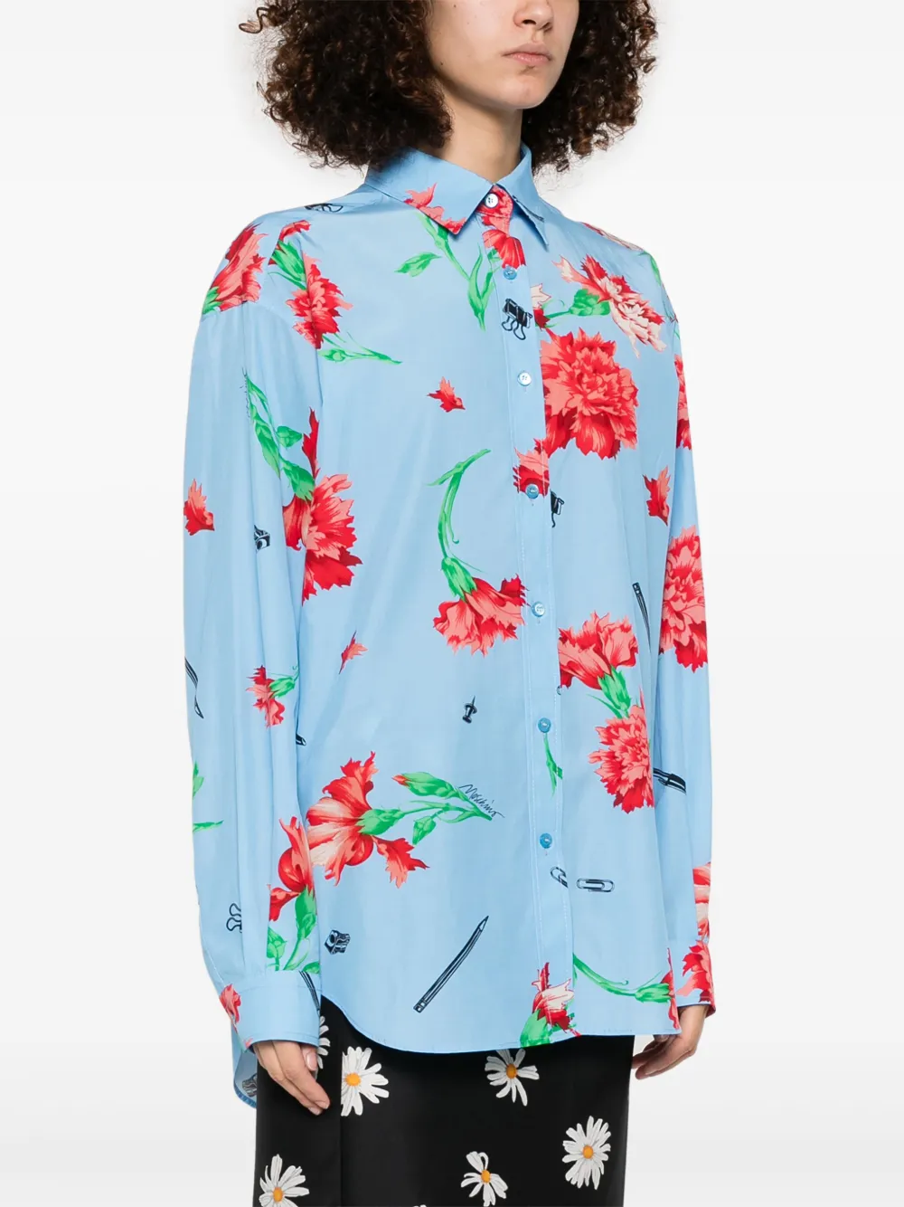 Moschino Blouse met bloemenprint Blauw
