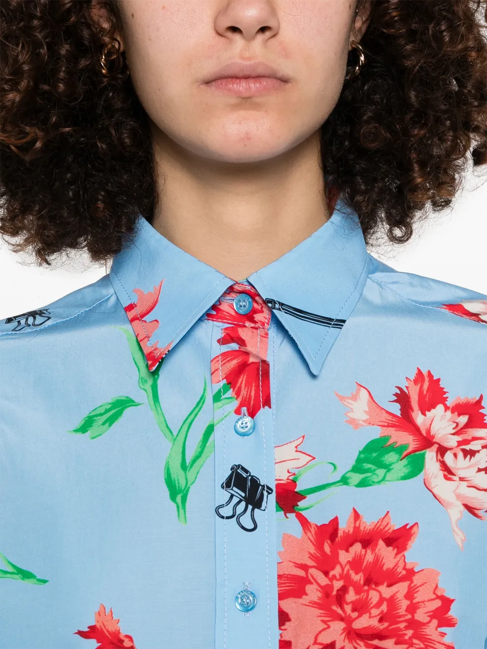Moschino Blouse met bloemenprint Blauw