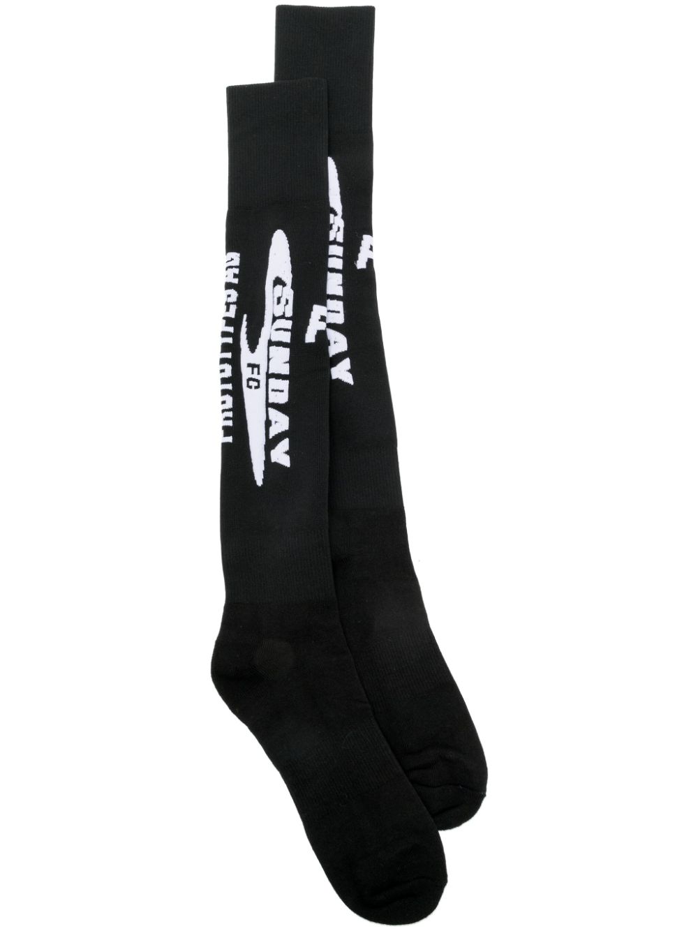 intarsia-knit logo socks