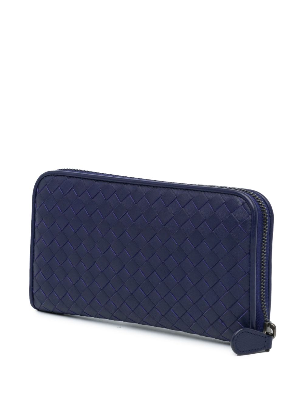 Bottega Veneta Pre-Owned 2012-2023 Intrecciato Zip Around Wallet long wallets - Blauw