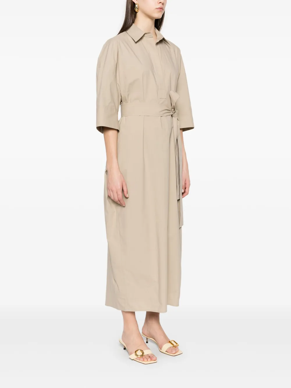 P.A.R.O.S.H. Canyox midi-jurk Beige