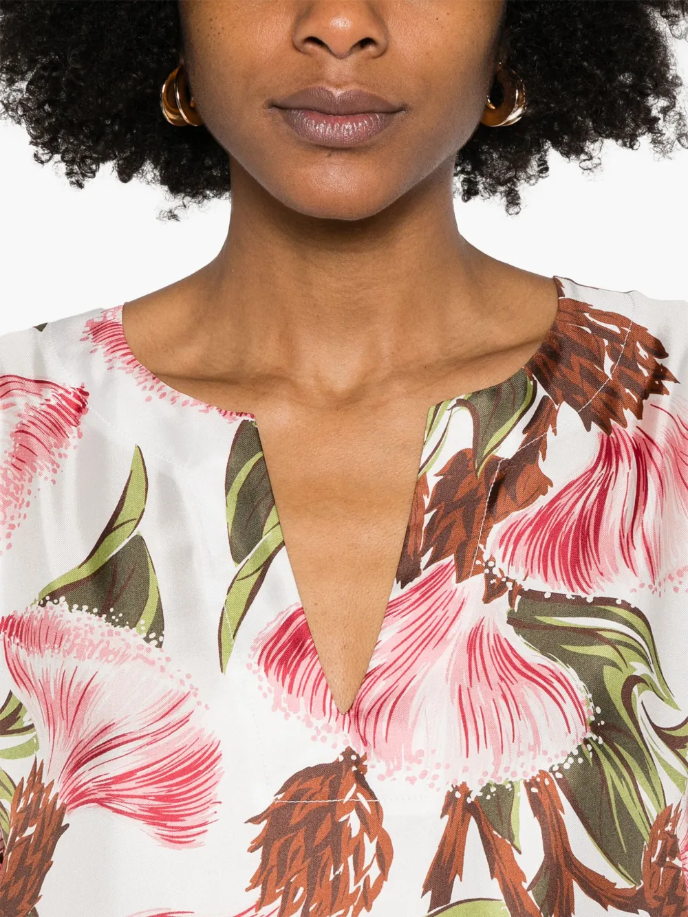 P.A.R.O.S.H. Maxi-jurk met bloemenprint Wit