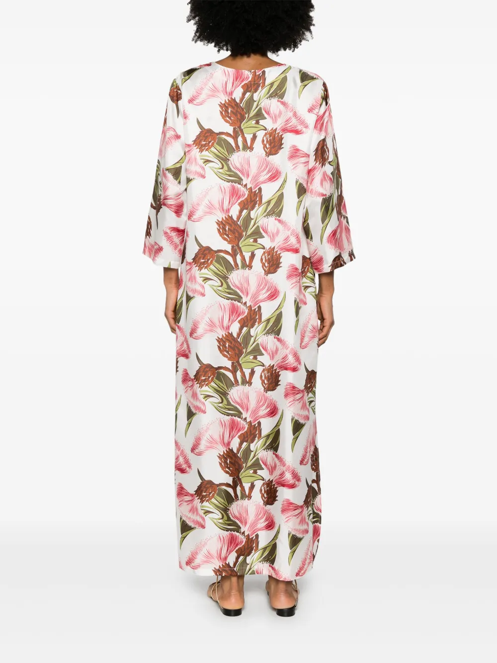 P.A.R.O.S.H. Maxi-jurk met bloemenprint Wit