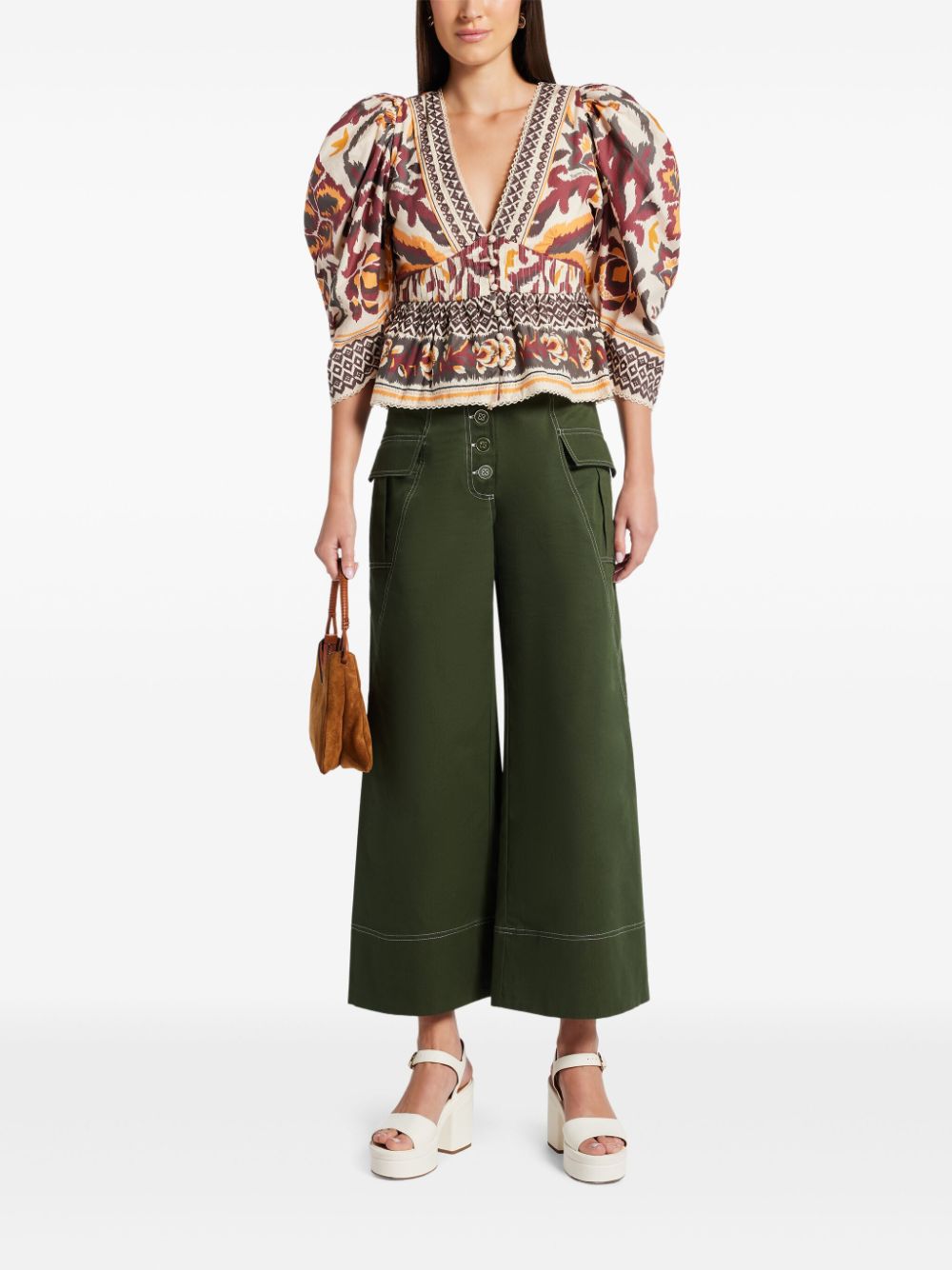 FARM Rio wide-leg trousers - Groen