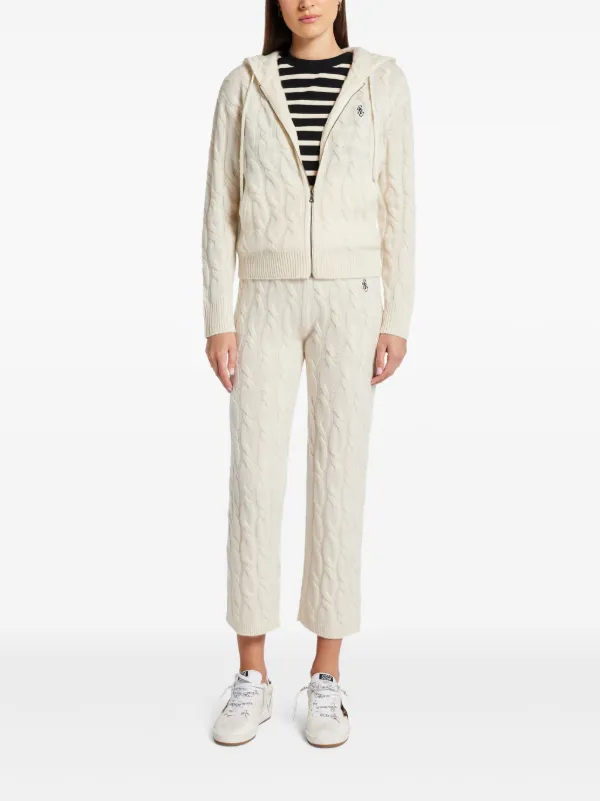 スポーティアンドリッチ レディース パンツ SH1065WH WHITE Sporty & Rich cable-knit Trousers | White | FARFETCH