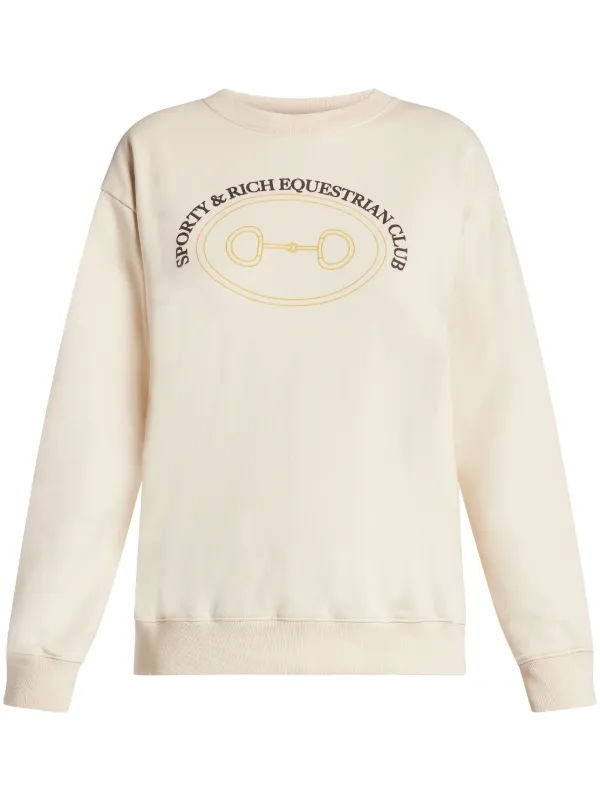 Sporty & Rich Equestrian Sweatshirt | White | FARFETCH