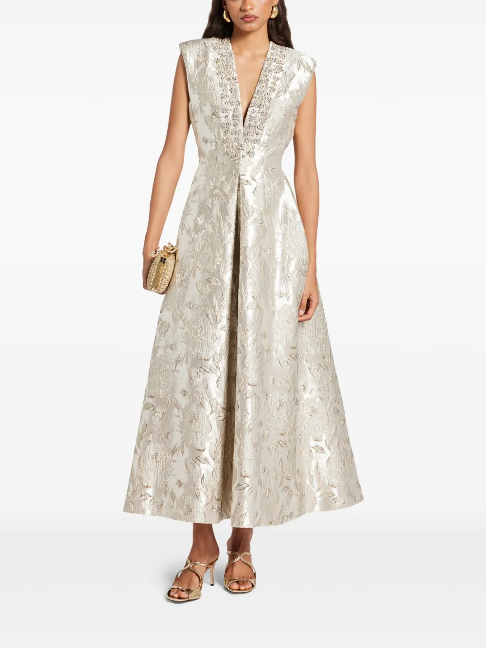 Huishan Zhang Kyle maxi-jurk - Goud