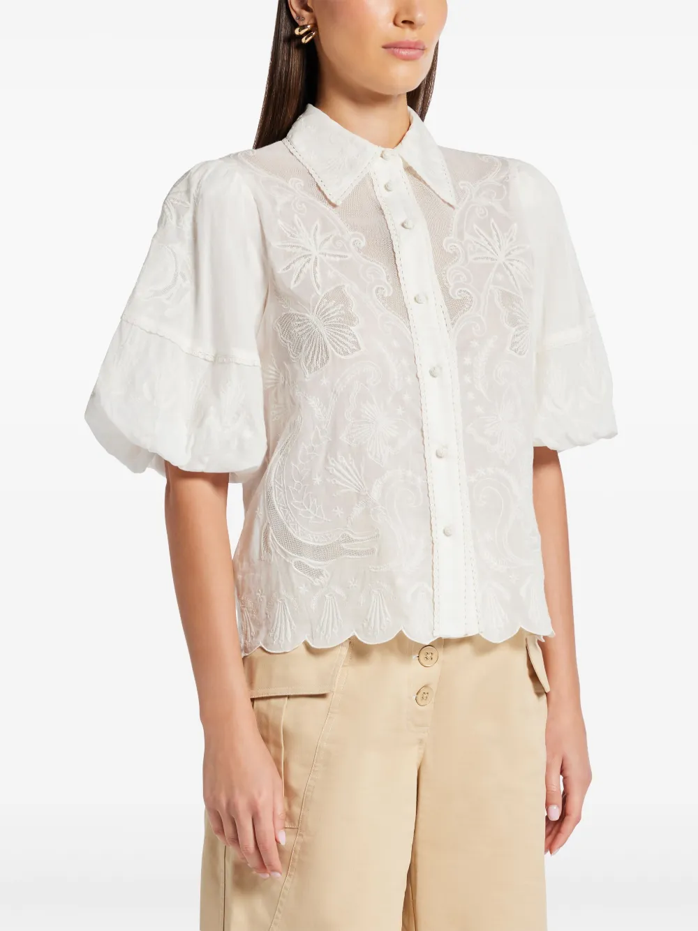 FARM Rio Blouse met kant Wit