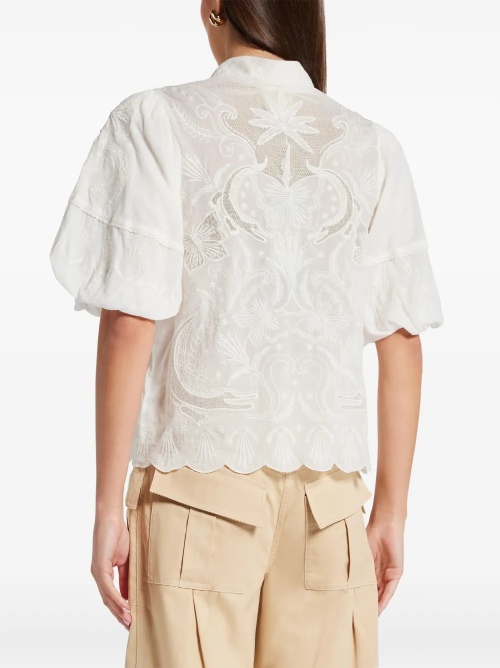 FARM Rio Blouse met kant Wit