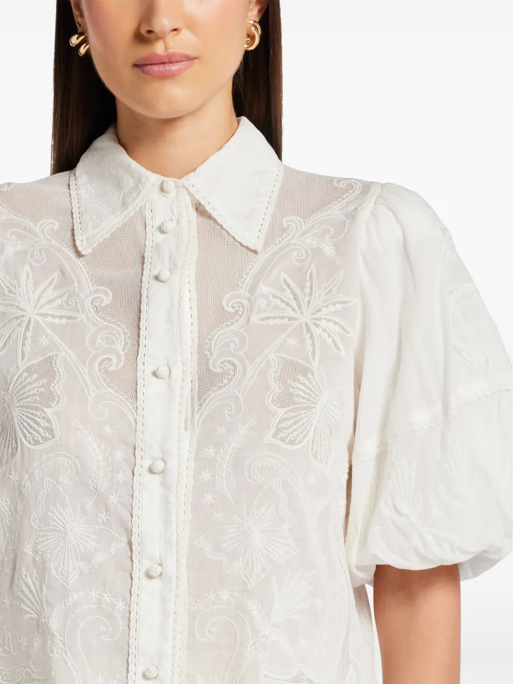 FARM Rio Blouse met kant Wit