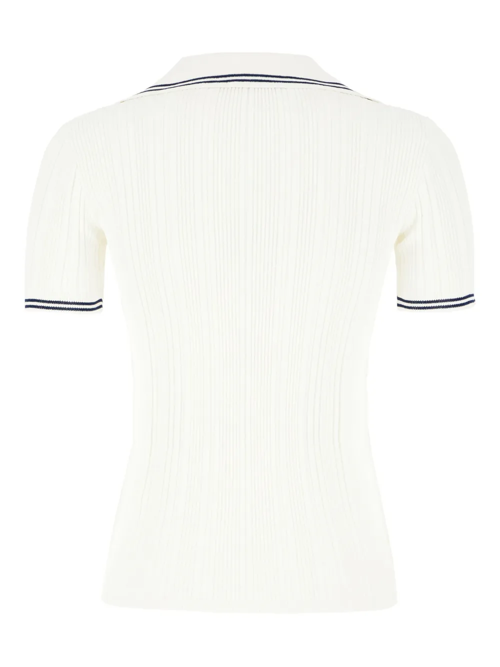 Seafarer Polotop met geribbelde kraag - Wit