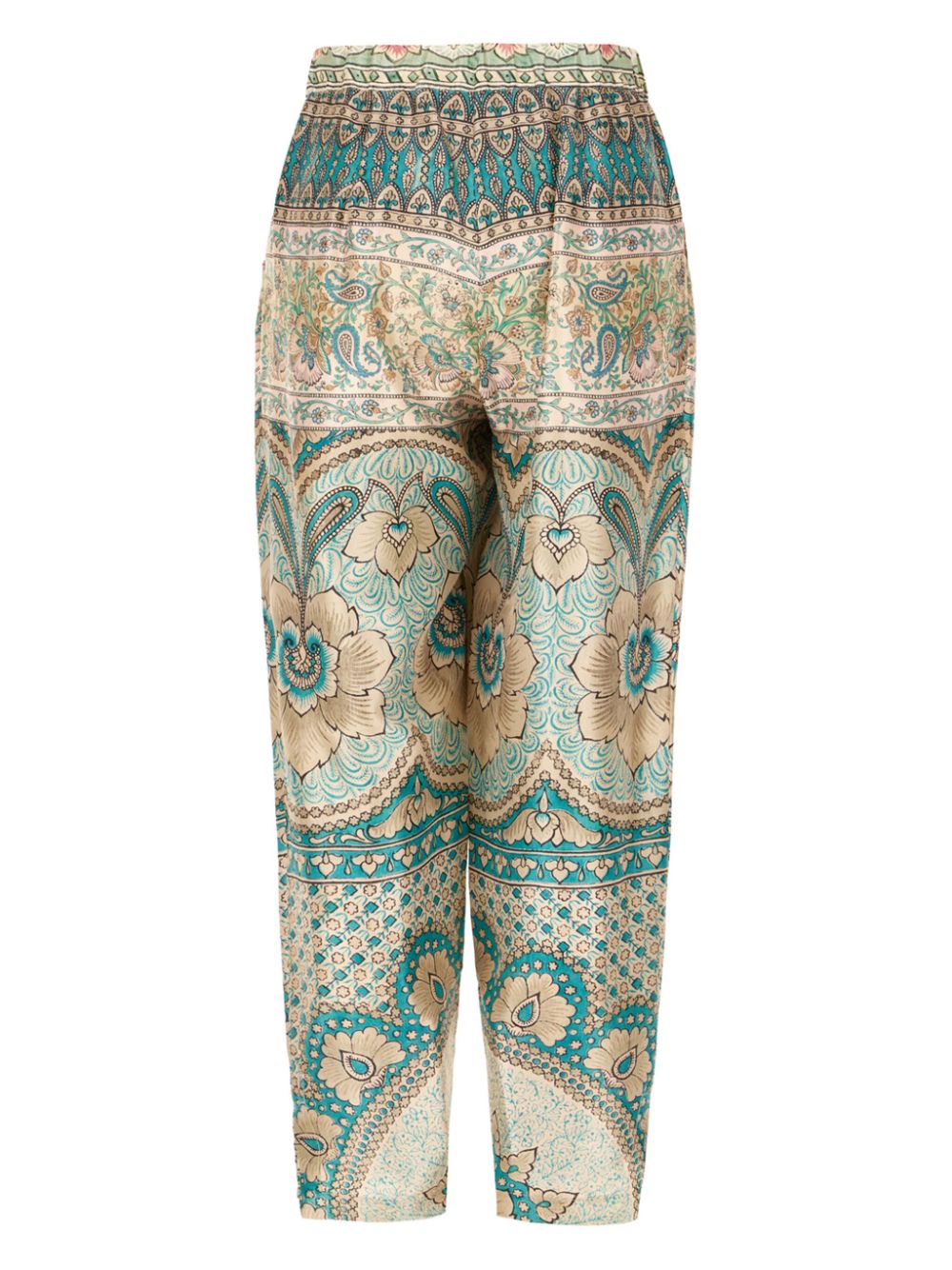 Pierre-Louis Mascia graphic-print silk trousers - Beige