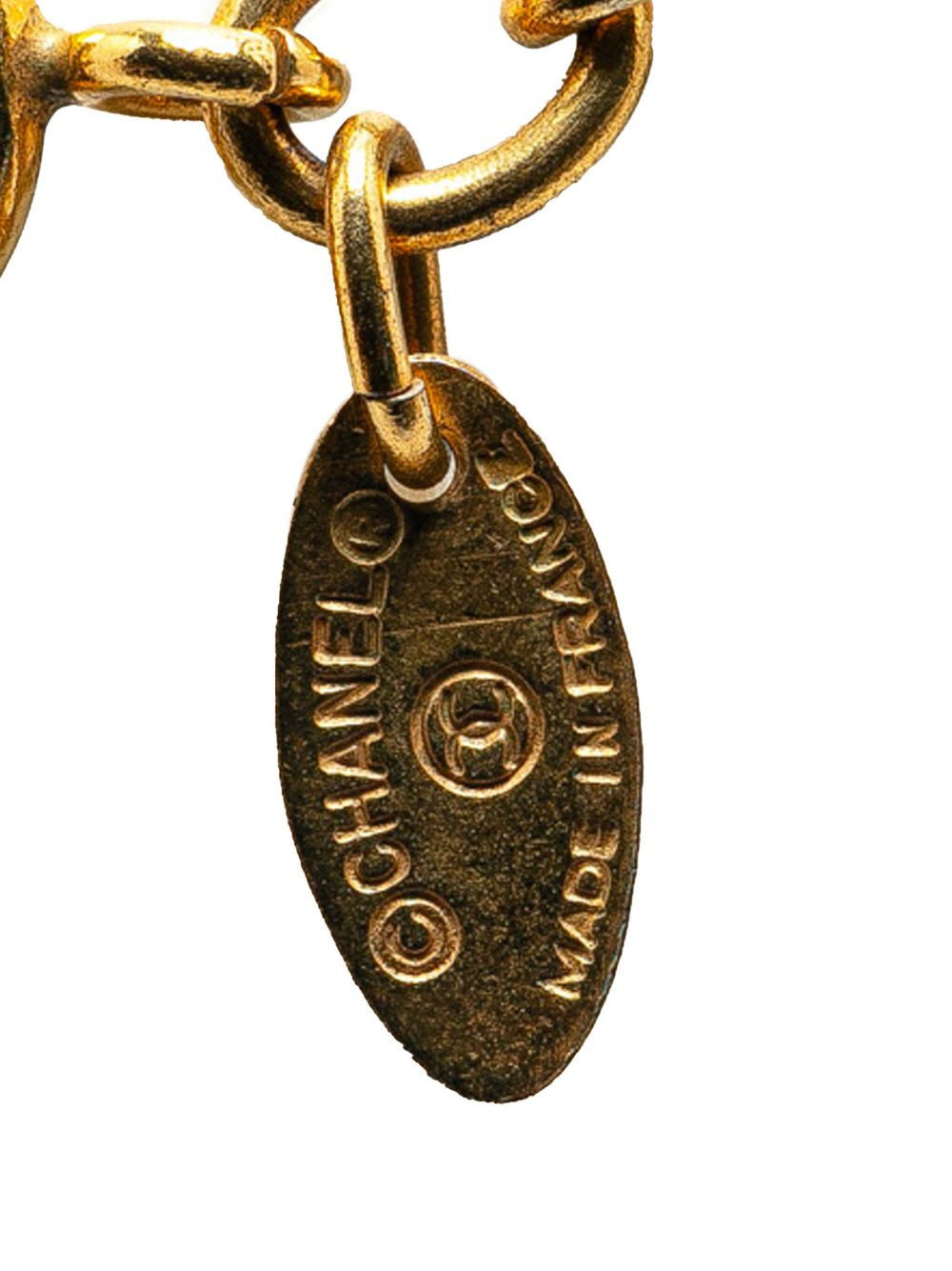 CHANEL Pre-Owned 1970-1980 Gold Plated CC Round Pendant costume necklace - Goud