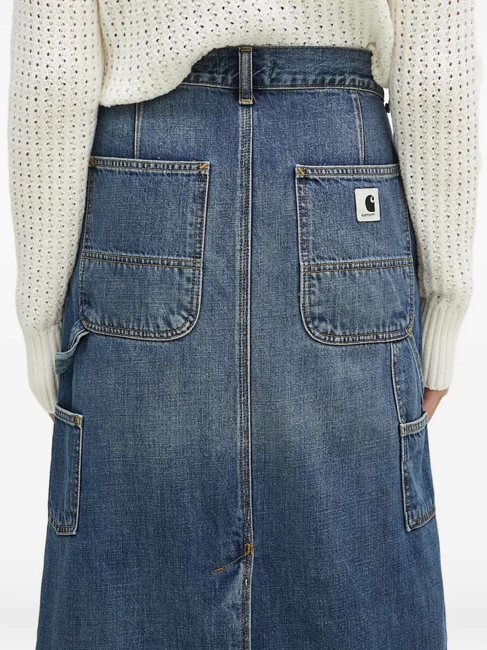 Carhartt Knee Length Skirt Pockets Belt Loops In Blue