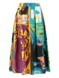 Department 5 patchwork-design pleated skirt - Blue