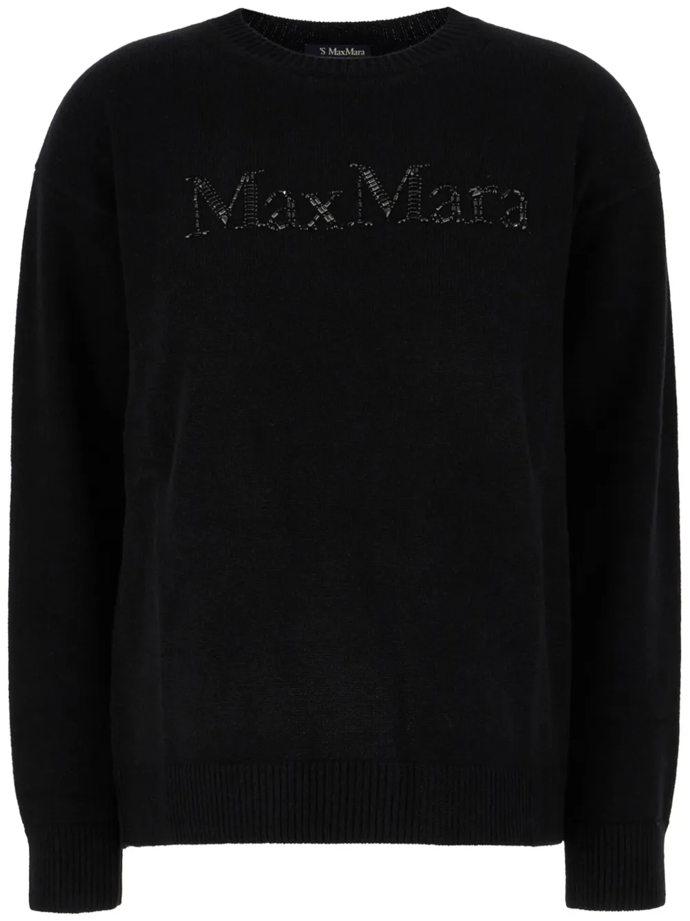 Max Mara Trui met geborduurd logo Zwart
