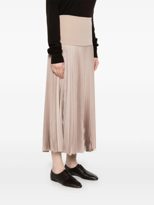 D.Exterior Pleated Midi Skirt | Neutrals | FARFETCH