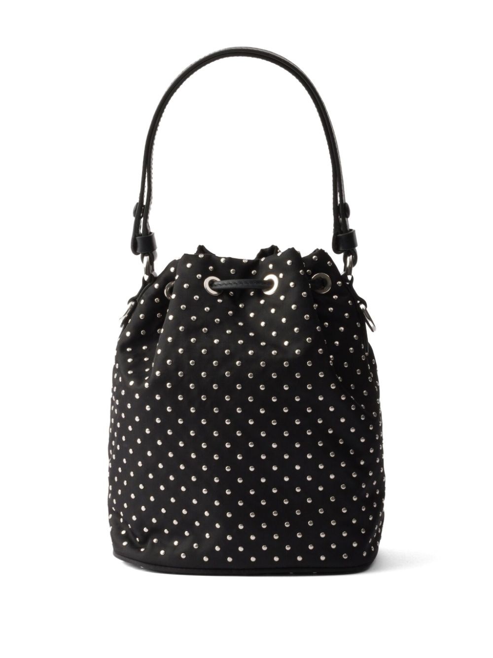 Prada Re-Nylon bucket-tas verfraaid met studs - Zwart