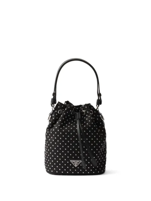 Prada Re-Nylon stud-embellished bucket bag