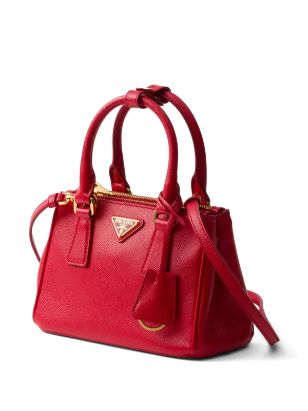 Prada Galleria Leather Mini Bag | Red | FARFETCH