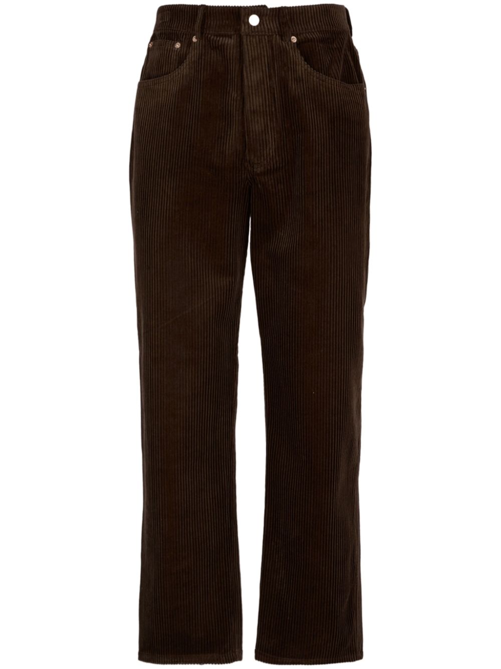 Drôle De Monsieur cotton straight-leg trousers - Brown