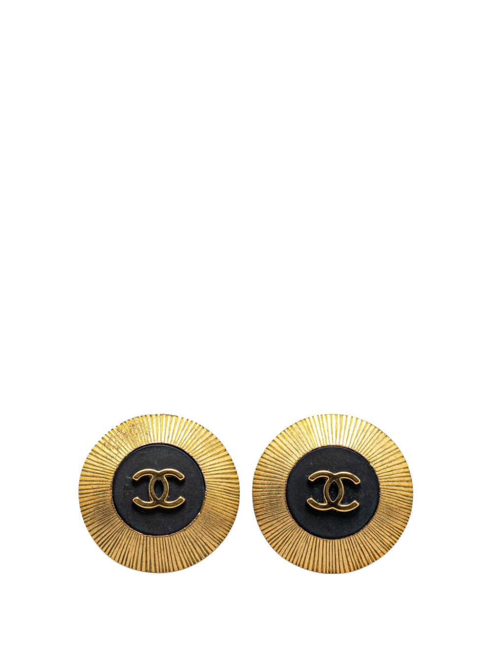 CHANEL Pre-Owned 1995 Gold Plated CC Clip On costume earrings - Oro