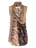Seafarer paisley-print draped top - Brown