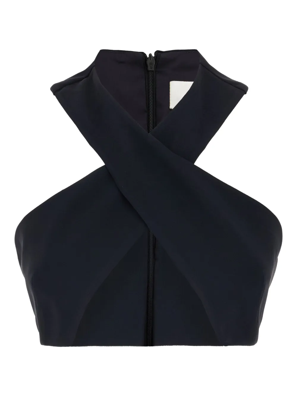 cross-neck zip top