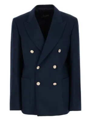 Palm Angels palm-embroidered Blazer | Blue | FARFETCH AO