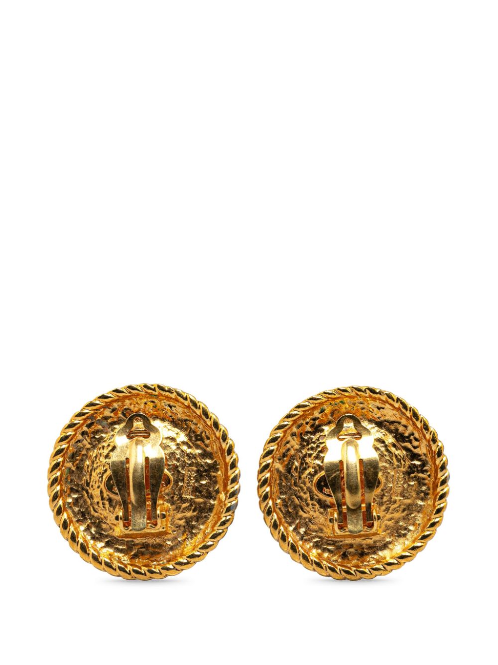 CHANEL Pre-Owned 1990s Gold Plated Gripore Clip on costume earrings - Goud